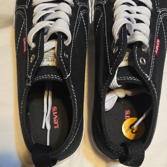 Levi's Black Canvas Sneakers with White Accents - Picture 5 of 5